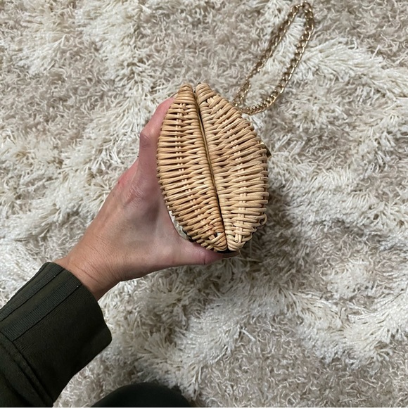 Vintage wicker clutch handbag - Picture 4 of 5